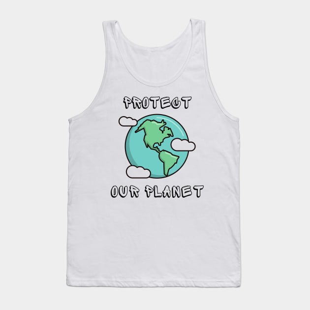 Protect Earth Ocean Sea Shirt Planet Greta Mother Earth Thunberg Cute Recycle Funny Mother Earth Water Plastic Eco Climate Change SOS Help Pollution Nature Ozone Environment Cute Funny Gift Idea Tank Top by EpsilonEridani